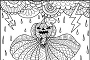 14 Halloween coloring pages, an Animal Illustration by Somjai King (Thumbnail 8 of 15)