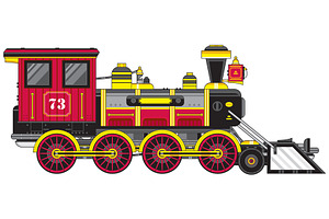 Cartoon Vintage Steam Train