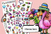 Clipart Kit of Funky Flamingo, an Animal Illustration by NiiiNArt (Thumbnail 2 of 8)
