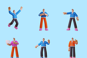 Ponty Student 3D Character Set