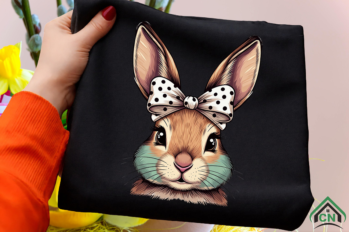 Coquette Bunny Bow Easter PNG, an Illustration by Craft Nest (Photo 5 of 6)
