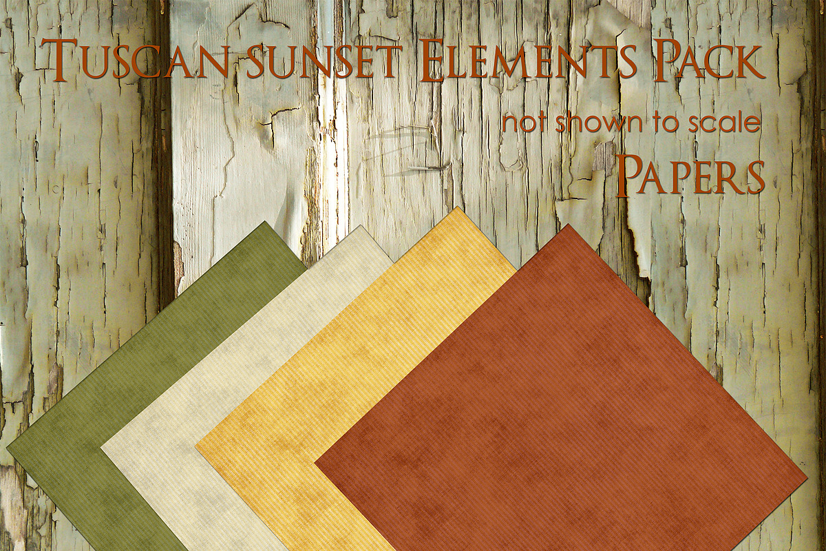 Tuscan Sunset Clip Art 44 Elements preview 2