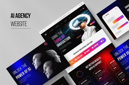 AI Agency Website Template, a Landing Page Template by MightyDesign