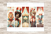 Circus Bookmarks Printable | Vintage, a Sport Illustration by GlamArtZhanna (Thumbnail 3 of 3)