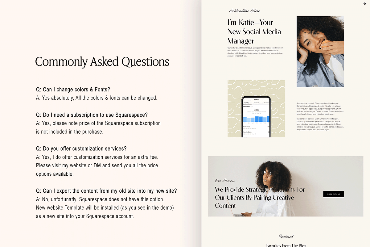Squarespace 7.1 Template: Social, a Websites & App Template by Kseniia_Design (Photo 10 of 10)