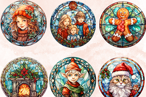 Stained Glass Christmas Clipart