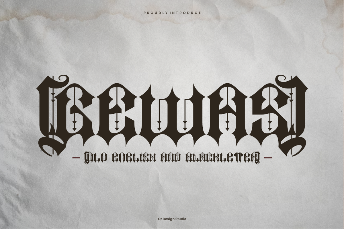 Gewas - Old English Font, a Blackletter Font by QR Design Studio (Photo 1 of 9)