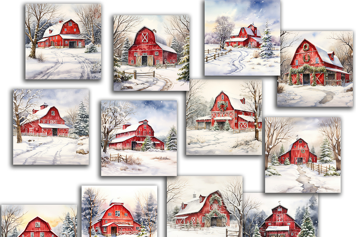 Winter Barn, a Background Graphic by Vasmila (Photo 3 of 4)