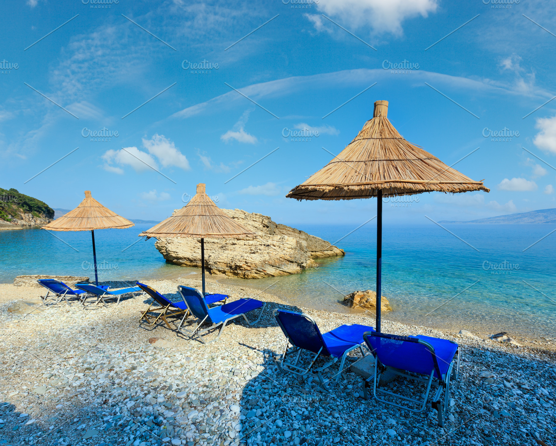 Summer morning Pulebardha beach (Albania)., a Nature Photo by YuriyB