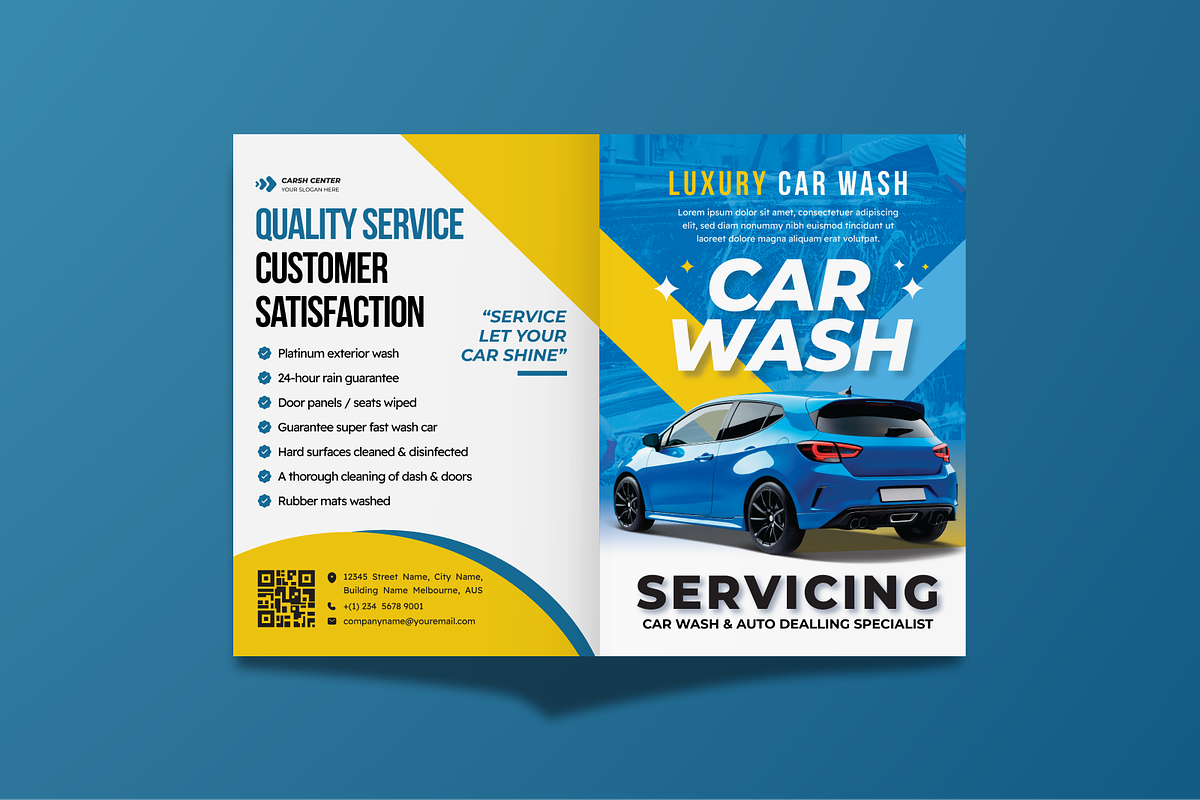 Car Wash Business Bifold Brochure, a Brochure Template by MMPixelCraft (Photo 3 of 4)