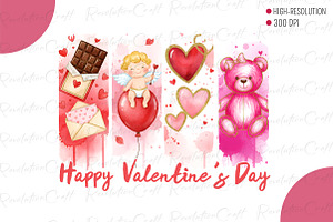 Happy Valentine's Day Brushstrok PNG, an Illustration by OK Design