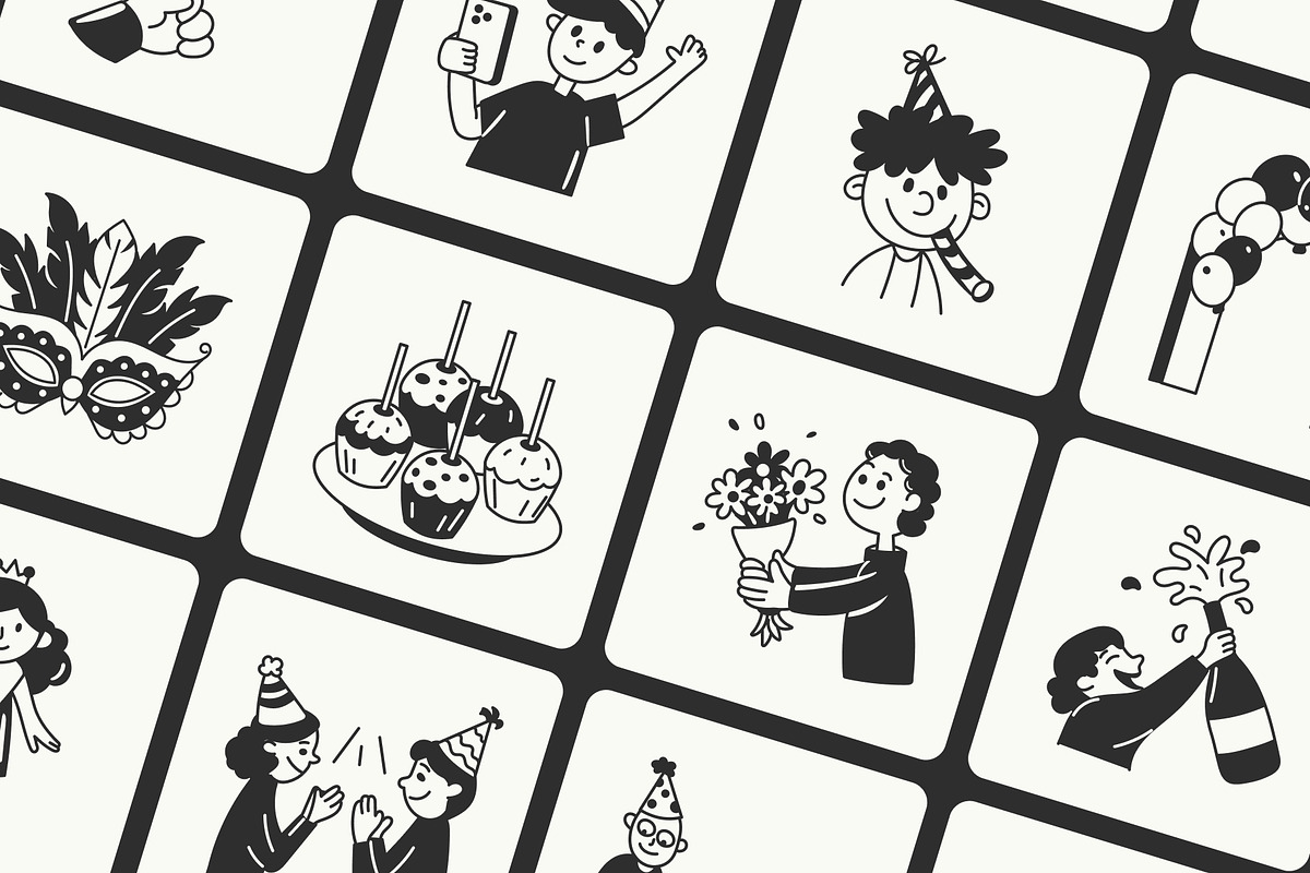 Birthday Doodles Collection, an Outline Icon by Vectors Market (Photo 6 of 8)