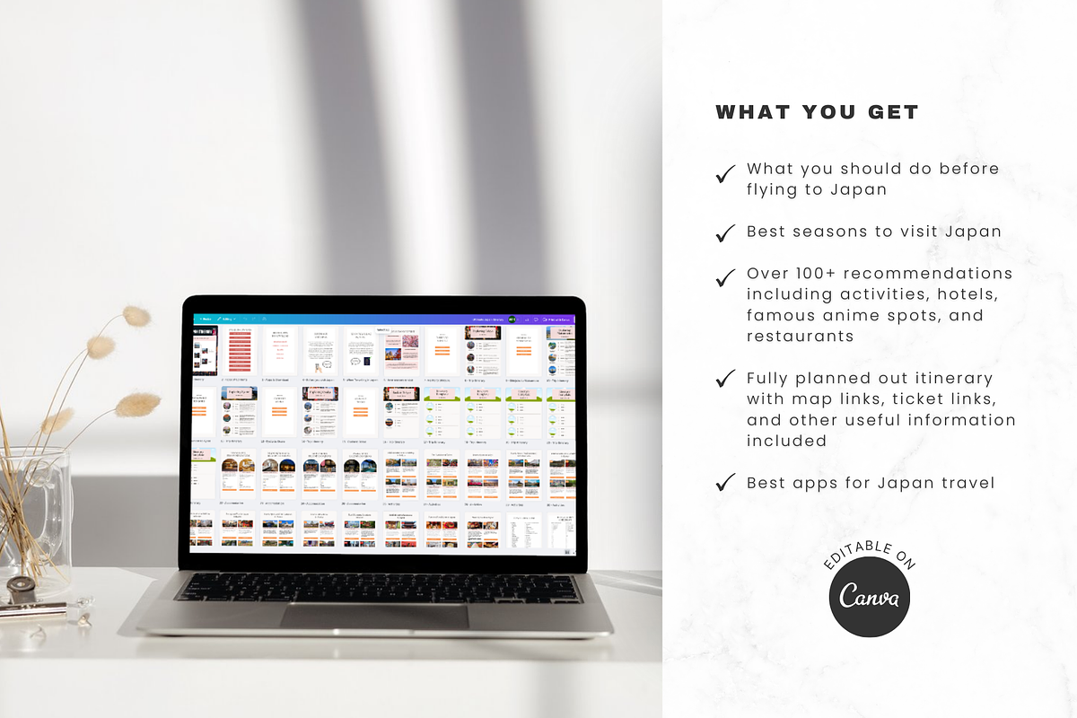 14 Day Canva Japan Itinerary, a Templates & Theme by GlamWebDesigns (Photo 3 of 9)