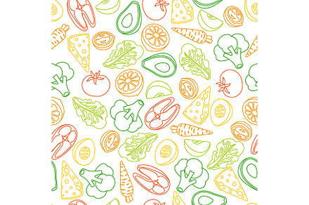 Pattern with healthy eating., a Pattern Graphic by incomible