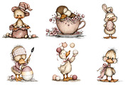 Whimsical happy easter duck clipart, an Illustration by CreationArt (Thumbnail 3 of 5)