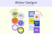 Funky Sticker & Wrapping Templates, a Stationery Template by Hell Yeah Designs (Thumbnail 7 of 9)