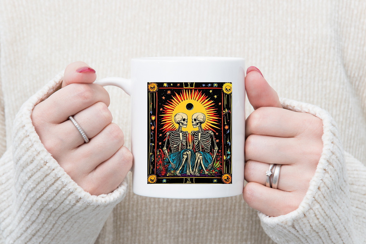 Skeleton Lovers Tarot Aesthetic PNG, an Illustration by SinaCreation (Photo 5 of 5)