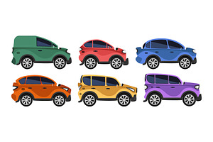 Colorful cartoon cars collection, a Transportation Illustration by Yayasya