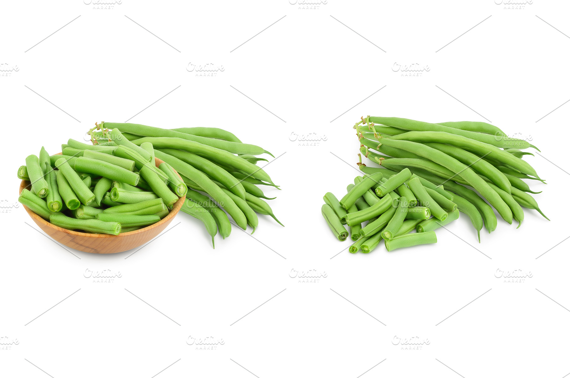 Green beans isolated on a white, a Food & Drink Photo by NataPhoto