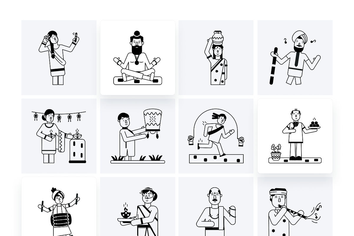 Animated Indian People Icons, a Duotone Icon by Prosymbols (Photo 9 of 10)