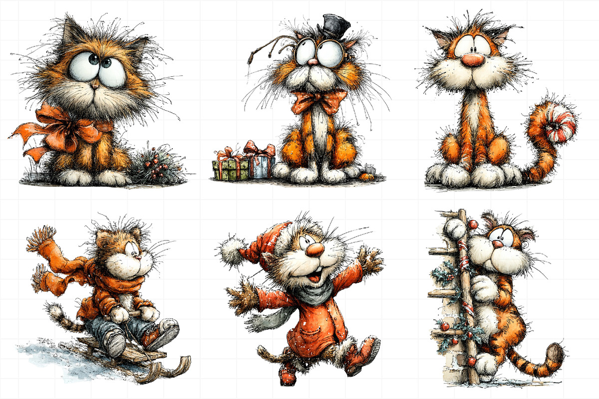 Whimsical Christmas Cat PNG Bundle, an Illustration by Daily.Designs (Photo 4 of 5)