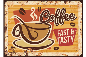 Takeaway Coffee Cafe, Retro Banner