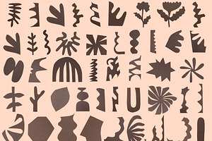 Black Abstract 62 individual shapes