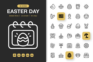 Easter Day Icons, an Icon by Spacepixel Creative