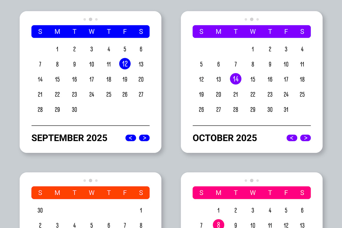 Web Calendar Template 2025, an UI Kit Template by ContestDesign (Photo 6 of 7)