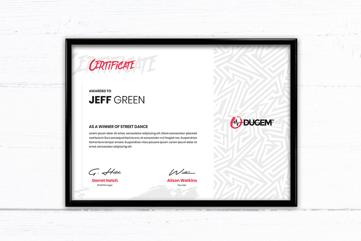 Certificate - Dugem 4, a Templates & Theme by Themes Awesome (Photo 2 of 3)
