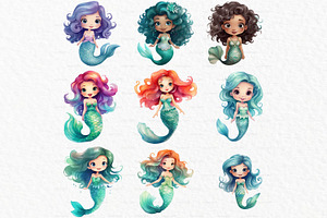 Mermaid Birthday Clipart