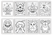 Funny Faces Coloring Pages for Kids, a Decorative Illustration by Design Station (Thumbnail 3 of 3)