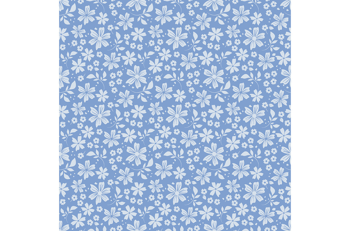 Delicate Blue and White Floral, a Pattern Graphic by Sharon Schwalbe (Photo 5 of 6)