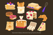 Geometric Bakery Elements Set, an Object Graphic by Gumico Studio. (Thumbnail 2 of 3)