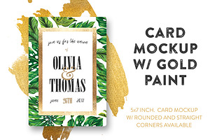 Card Mockup w/ Gold Paint