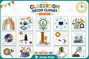Classroom Decor Clipart Bundle, an Education Illustration by Actual Pixel (Thumbnail 1 of 12)