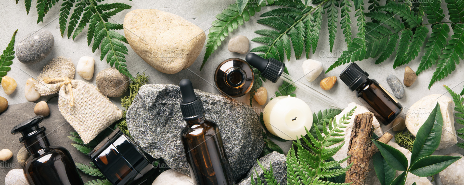 Natural Wellness Setup with Essential Oils and Botanicals, a Health & Medical Photo by Natalia Klenova's Shop
