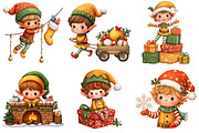 Whimsical Christmas Elf Clipart, an Illustration by Craft Nest (Thumbnail 10 of 11)