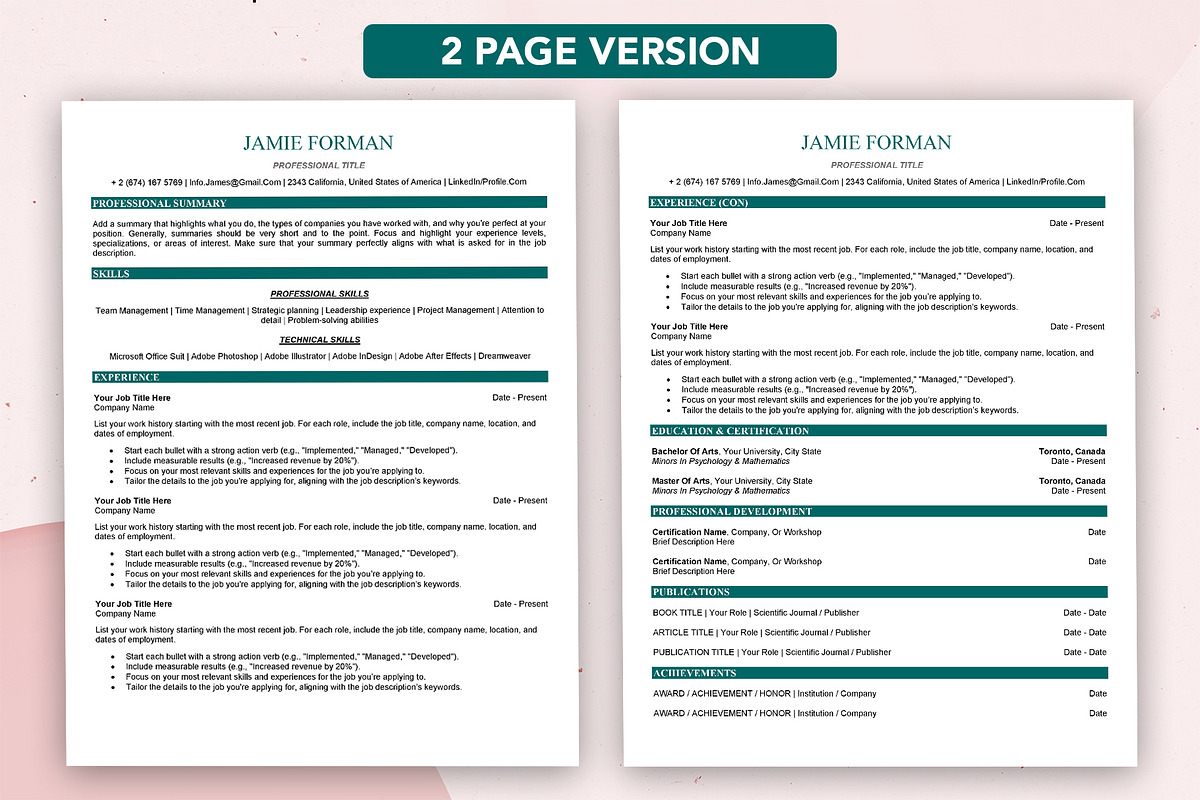 ATS friendly Resume editable in word, a Resume Template by Design_Xlab (Photo 2 of 10)