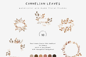 Carnelian Leaves Watercolor Fonts