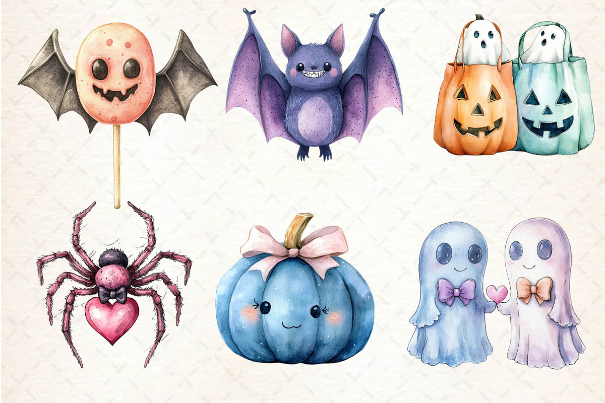 Pastel Halloween Clipart, an Illustration by Dream Creation (Photo 3 of 7)
