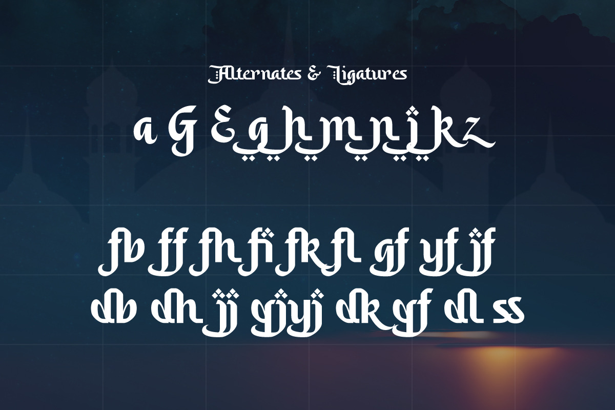 Saleha - An Arabic Style Typeface, a Sans Serif Font by Afkari Studio (Photo 4 of 15)