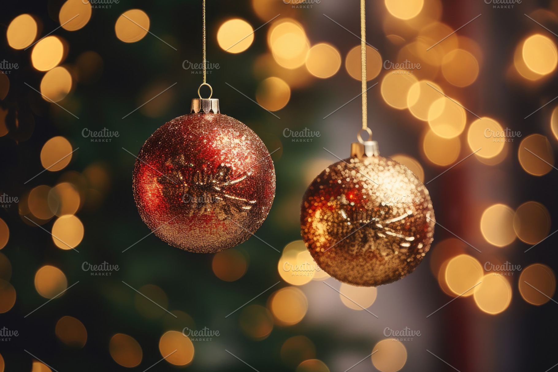Christmas decoration on bokeh backgr, a Photo by Iftikhar Alam