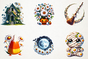 Daisy Flower & Halloween Clipart, an Illustration by RobertsArt (Thumbnail 4 of 7)