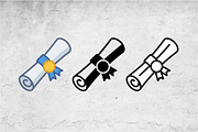 Diploma Certificate Icons Vector Set, an Outline Icon by Artonix (Thumbnail 2 of 2)