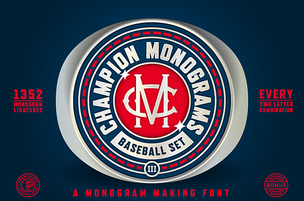 Retro-Era Baseball Serif Style 3, a Symbol Font by Para-Scope Design