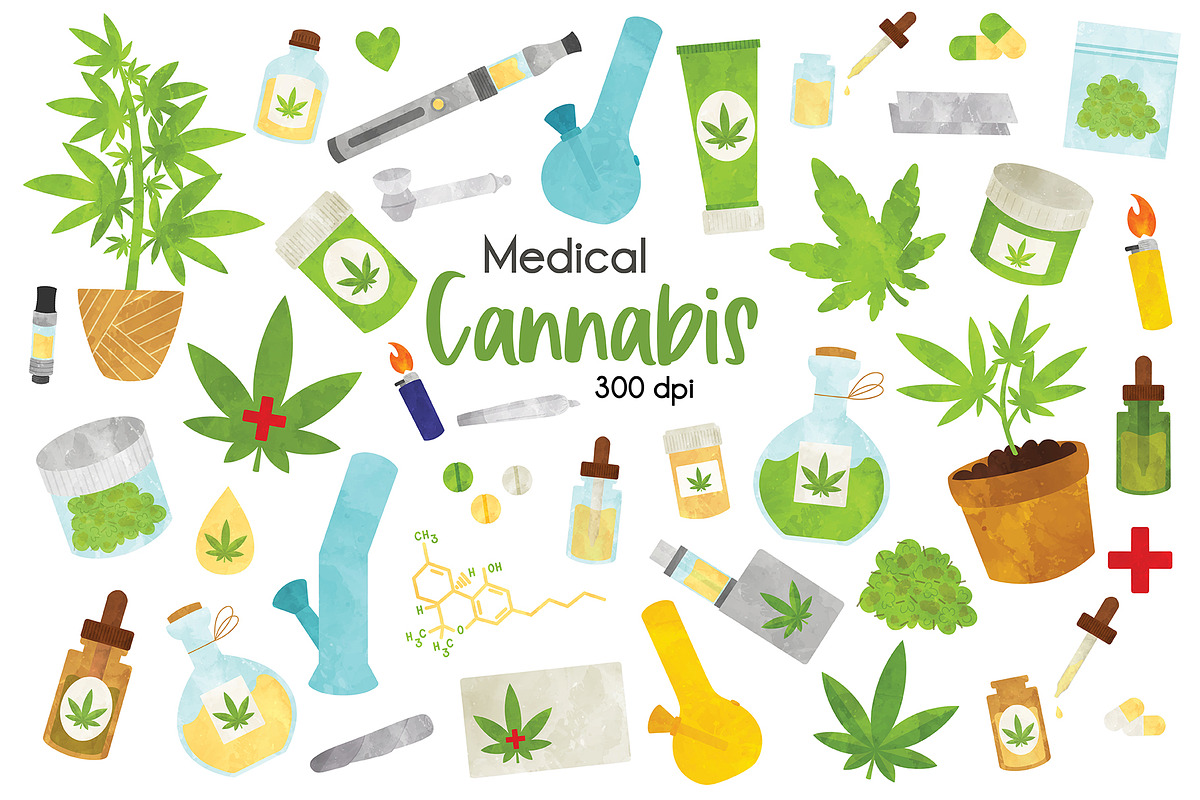Cannabis Medical Marijuana Clipart, a Healthcare Illustration by SugarPickle Clip Art (Photo 1 of 5)