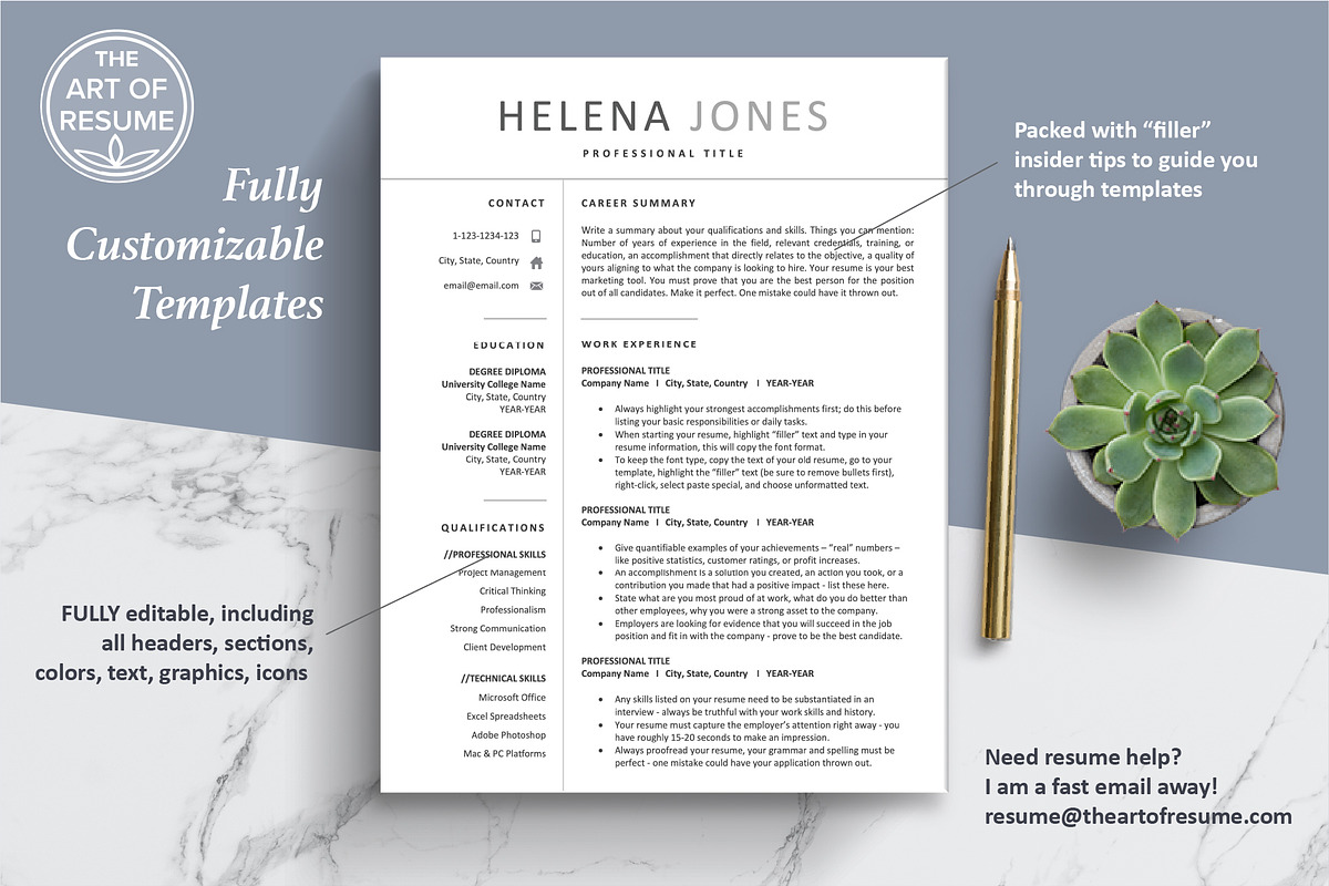 Executive Resume, Simple CV Template, a Resume Template by The Art of Resume (Photo 3 of 8)