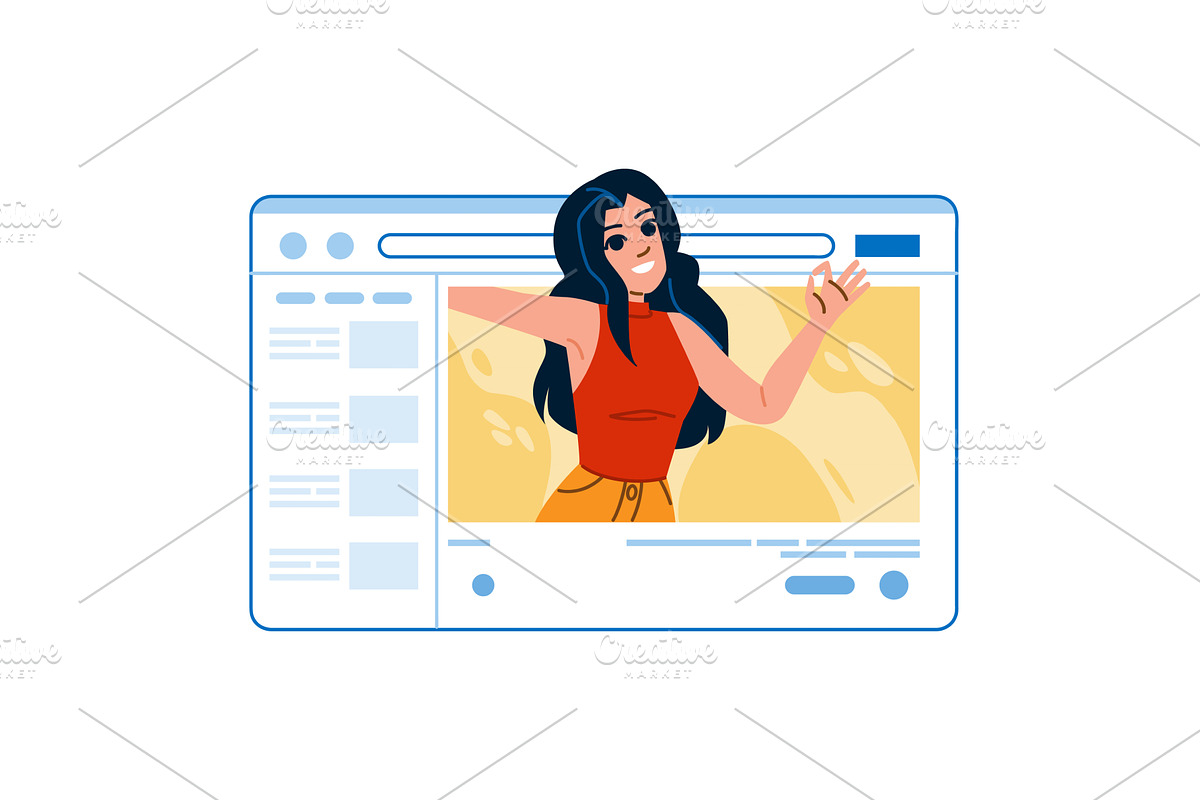 Young woman making ok sign in web, a Technology Illustration by pikepicture