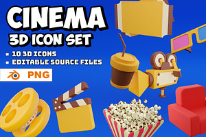 Cinema 3D Icon Set